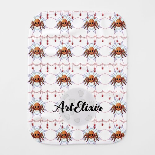 Spider Tarantula Cute Kawaii Pattern  Baby Burp Cloth