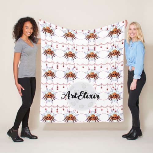 Spider Tarantula Cute Kawaii Pattern Fleece Blanket