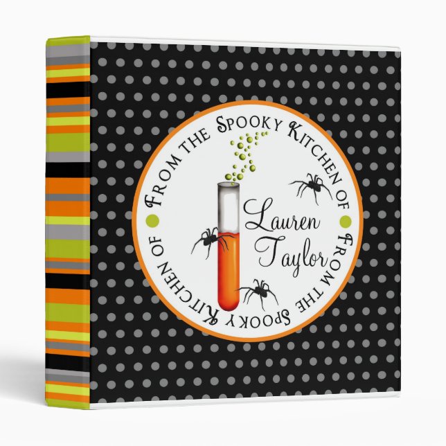 Spider Test Tube Halloween Recipe Binder (Front/Spine)