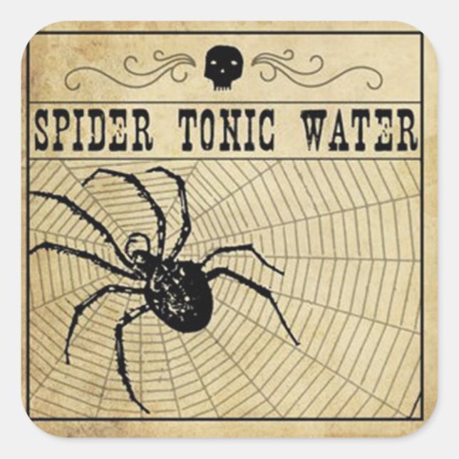 Spider Tonic Water Halloween Sticker (Front)