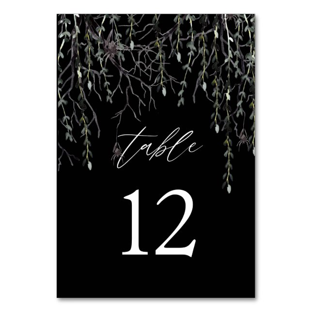 Spider & Twigs Halloween Table Number (Front)
