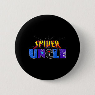 Spider Uncle Design Fathers Day Matching Family Button
