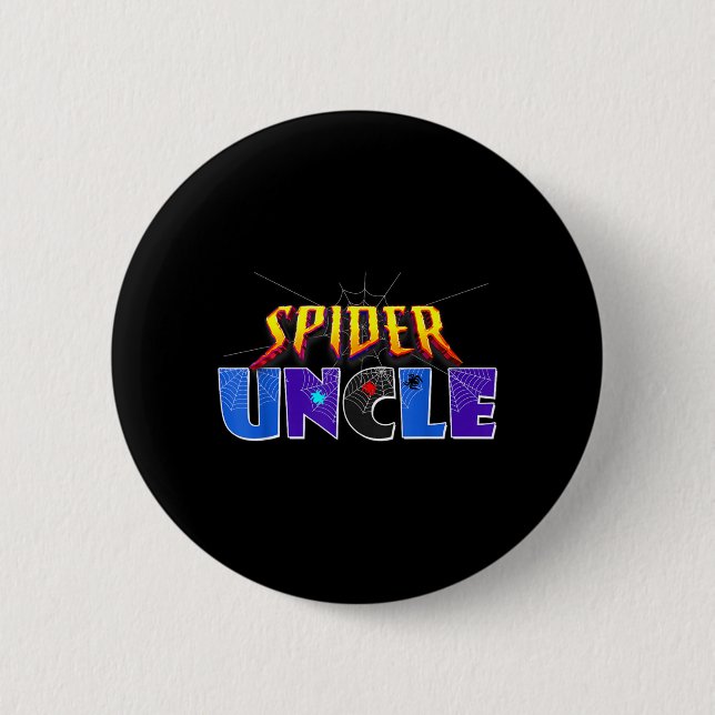 Spider Uncle Design Fathers Day Matching Family Button (Front)