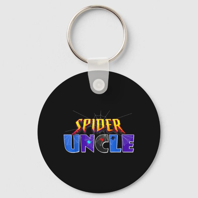 Spider Uncle Design Fathers Day Matching Family Keychain (Front)
