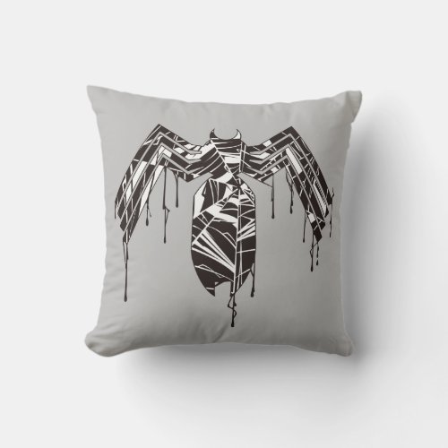 Spider_Verse  Symbiote Webbed Emblem Throw Pillow