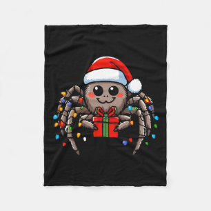 Spider Wearing Santa Hat Christmas Xmas Pajamas Fleece Blanket