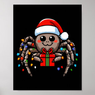 Spider Wearing Santa Hat Christmas Xmas Pajamas  Poster