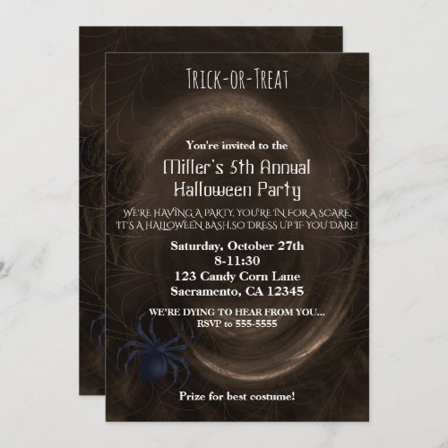 Spider Web Abyss Halloween Party Invitation