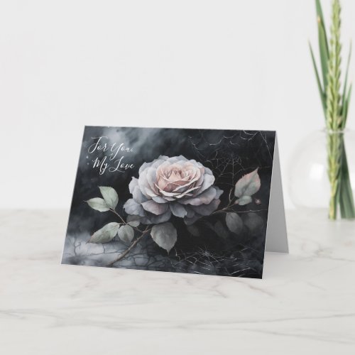 Spider Web and Rose Greeting Card