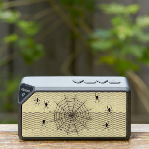 Spider web and spiders on wall bluetooth speaker