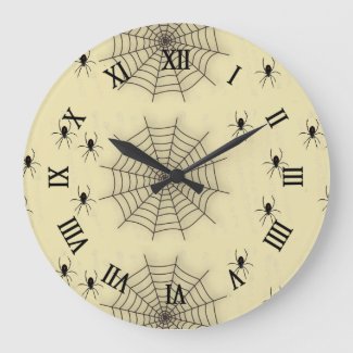 Spider web and spiders on wall
