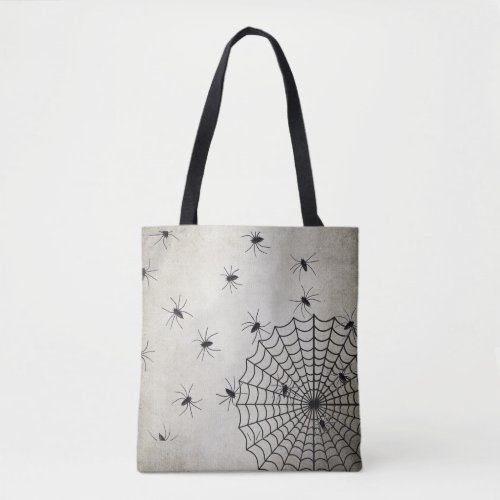 Spider Web And Spooky Spiders Tote Bag