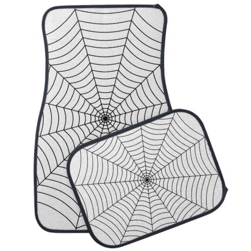 Spider web Black and White Halloween pattern Car Floor Mat