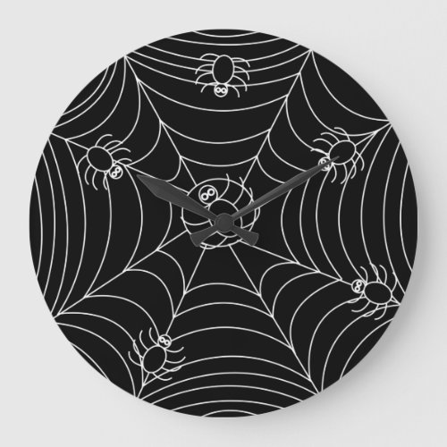 Spider Web Black Large Clock