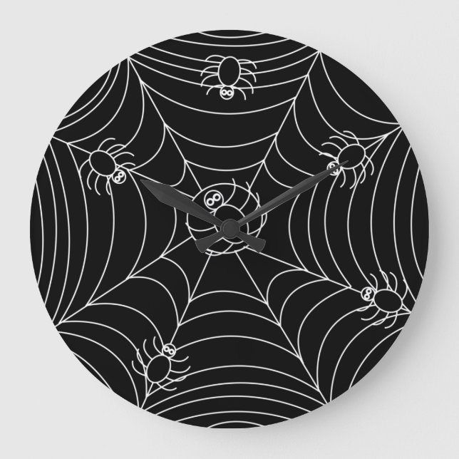 Spider Web Black Large Clock (Front)