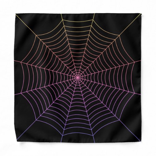 Spider web black purple orange Halloween pattern Bandana