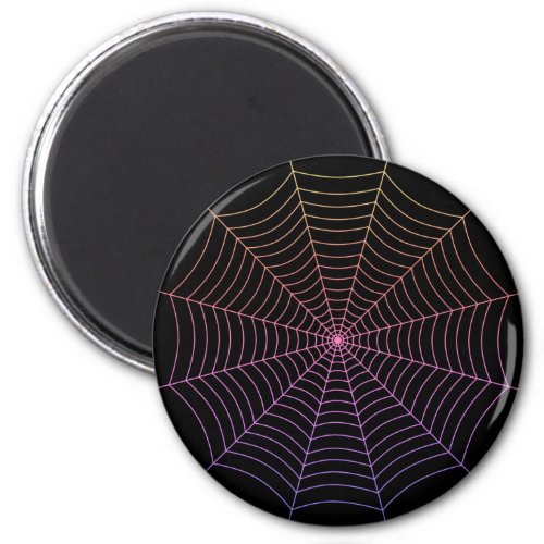 Spider web black purple orange Halloween pattern Magnet