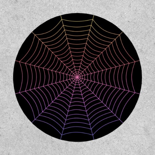 Spider web black purple orange Halloween pattern Patch