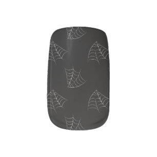 Spider Web Black White Halloween Minx Nail Art