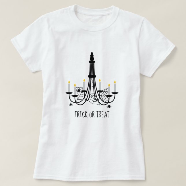 Spider web chandelier Halloween theme T-Shirt (Design Front)