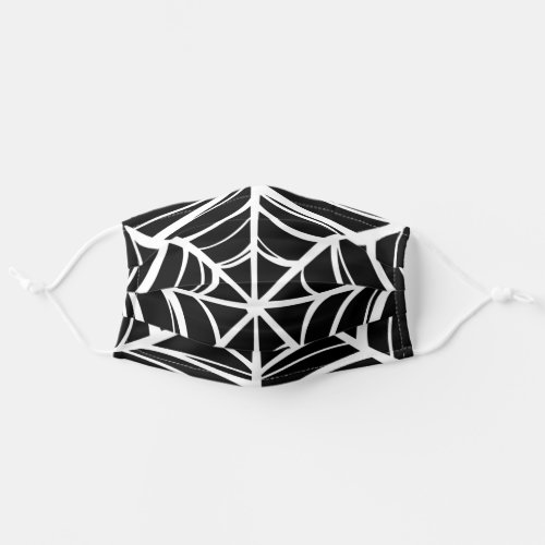 Spider Web Cobweb Cool Black White Halloween Witch Adult Cloth Face Mask