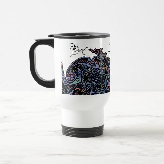 Spider Web Color Travel Mug (Left)