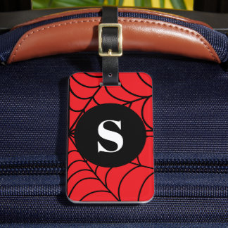 Spider Web Custom Personalized Initial Add Name Luggage Tag