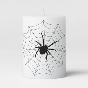 Spider Web Design Pillar Candle