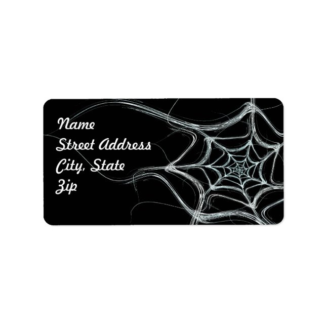 Spider Web Fractal Background Address Sticker (Front)