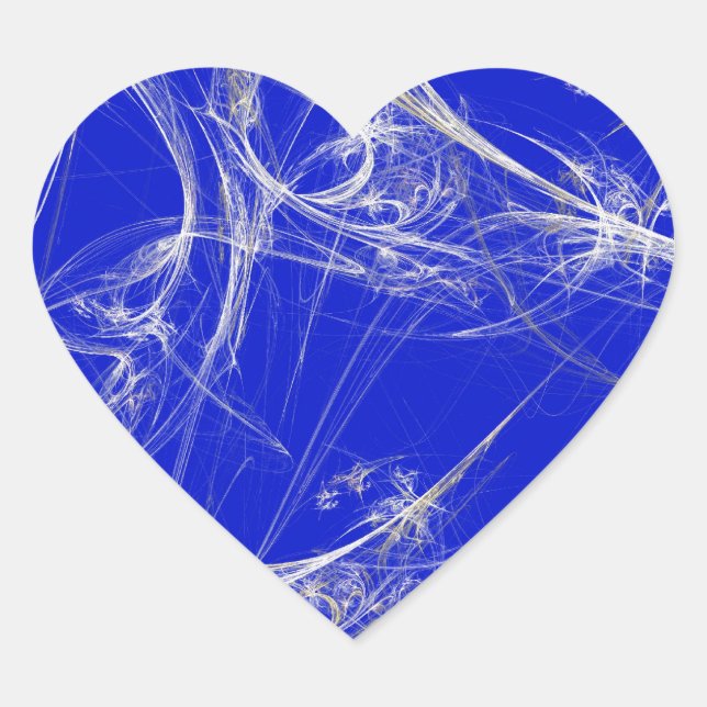 Spider Web Fractal Background Heart Sticker (Front)