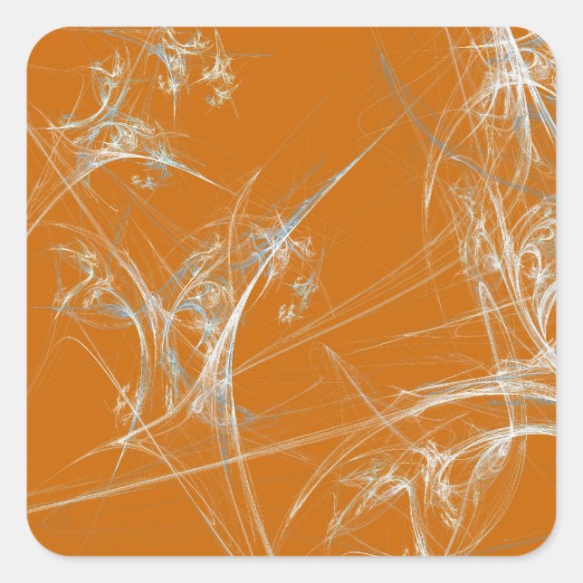 Spider Web Fractal Background Square Sticker (Front)