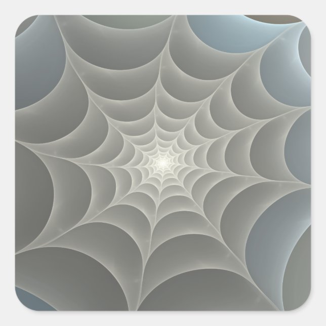 Spider Web Fractal Square Sticker (Front)