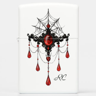 Spider Web Gothic Black & Red Decorative Zippo Lighter