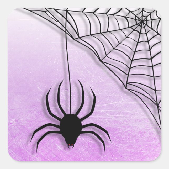 Spider Web Halloween Black and Purple Stickers (Front)