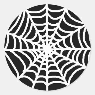 spider web halloween classic round sticker