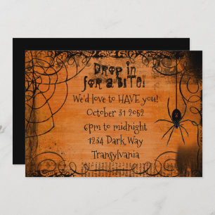 Spider Web Halloween Invitation