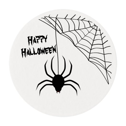 Spider Web Halloween Party Edible Frosting Rounds (Front)