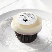 Spider Web Halloween Party Edible Frosting Rounds (Cupcake)