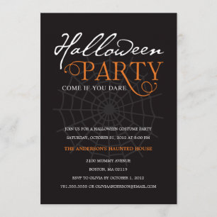 SPIDER WEB HALLOWEEN PARTY INVITATION