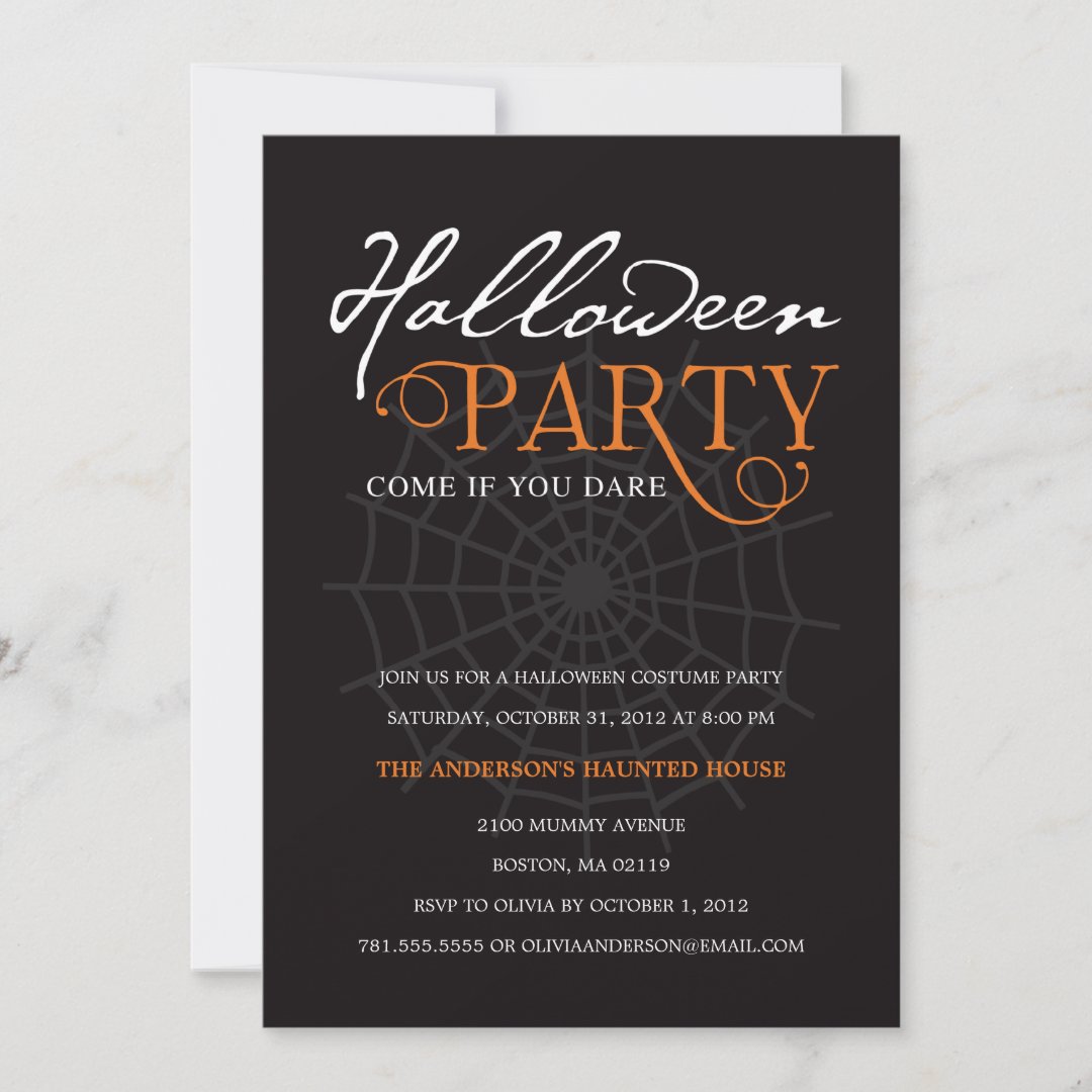 SPIDER WEB HALLOWEEN PARTY INVITATION Zazzle
