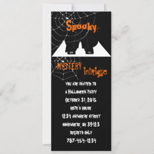 Spider Web Halloween Party Invitations