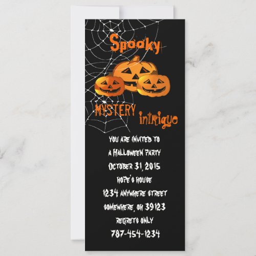 Spider Web  Halloween Party Invitations