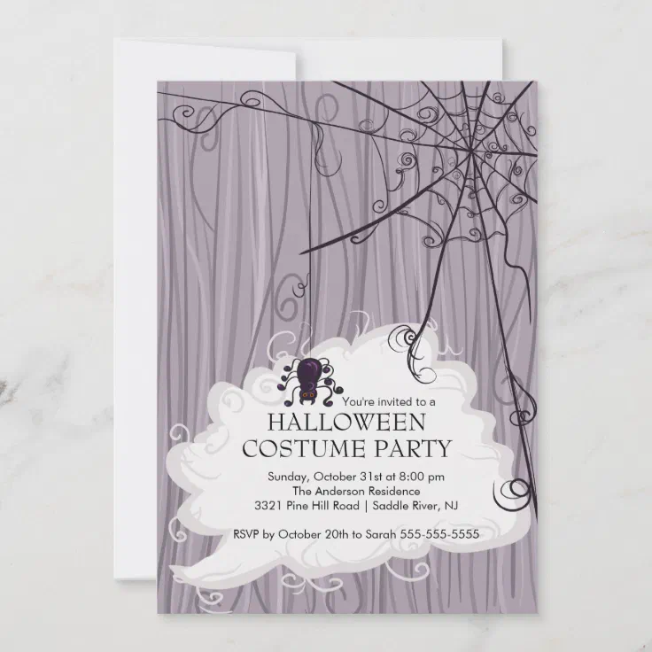 Spider  Halloween Party Invitations Zazzle