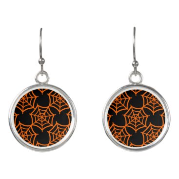 spider web halloween pattern earrings