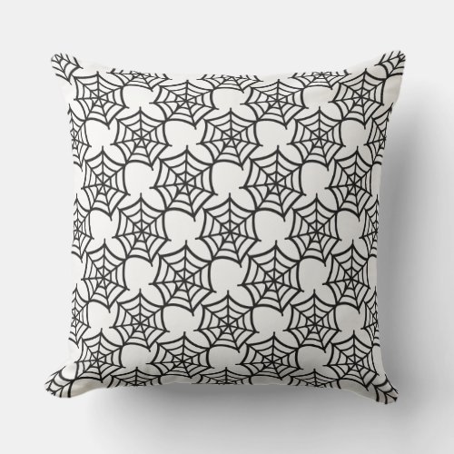 spider web halloween pattern throw pillow