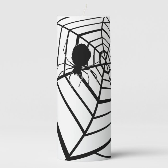 Spider Web - Halloween - Pilar Candle (Front)