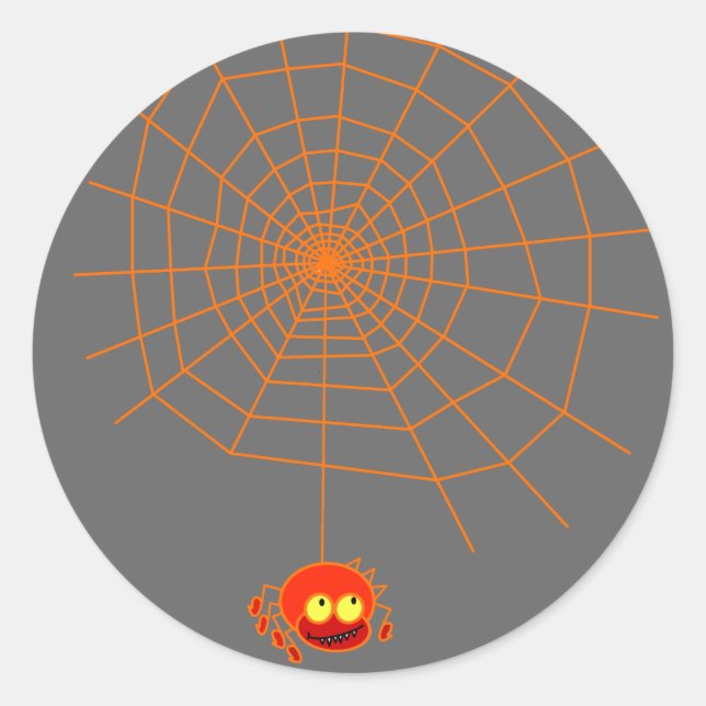 Spider Web Halloween Sticker (Front)