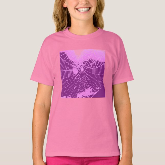 Spider Web in Pink and Purple T-Shirt (Front)