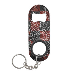 Spider web keychain bottle opener