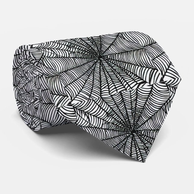 Spider Web  Neck Tie (Rolled)